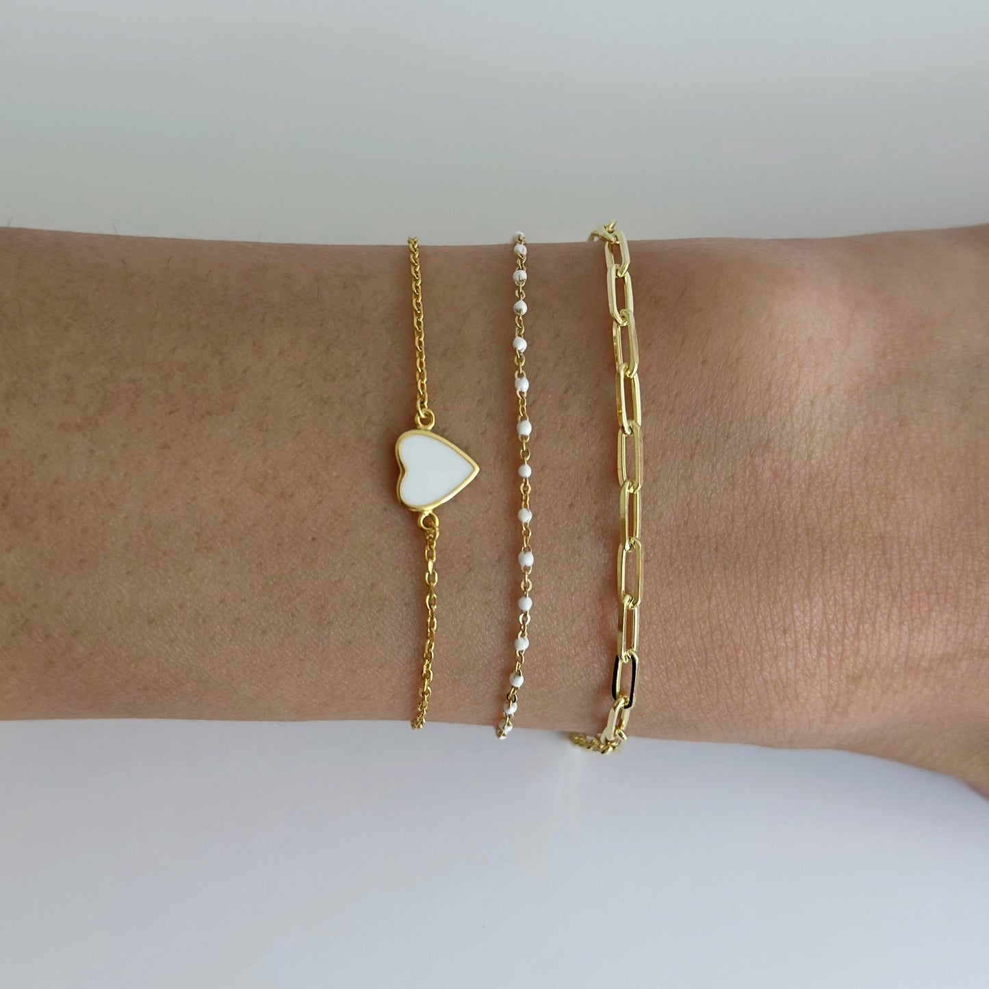 Gold paperclip bracelet