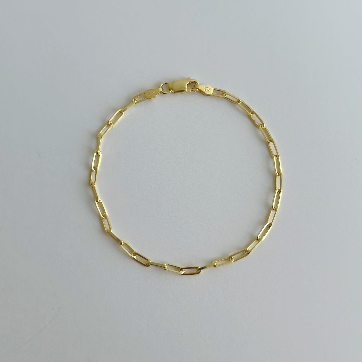 Gold paperclip bracelet