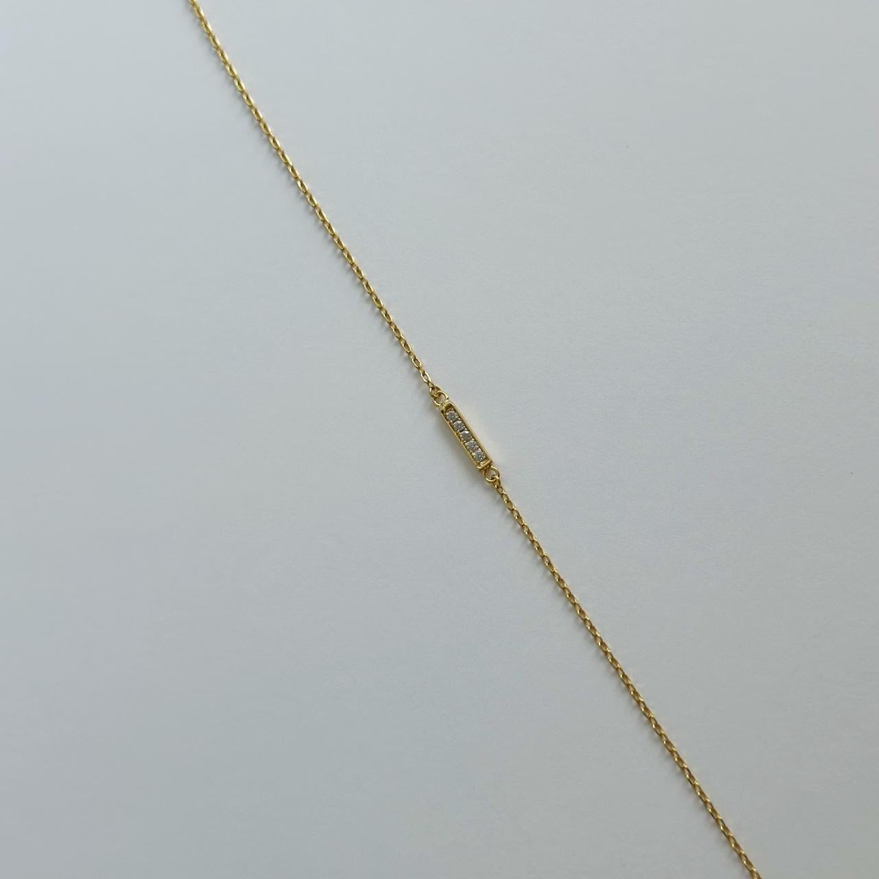 Gold dainty pave chain bracelet