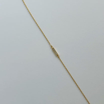 Gold dainty pave chain bracelet