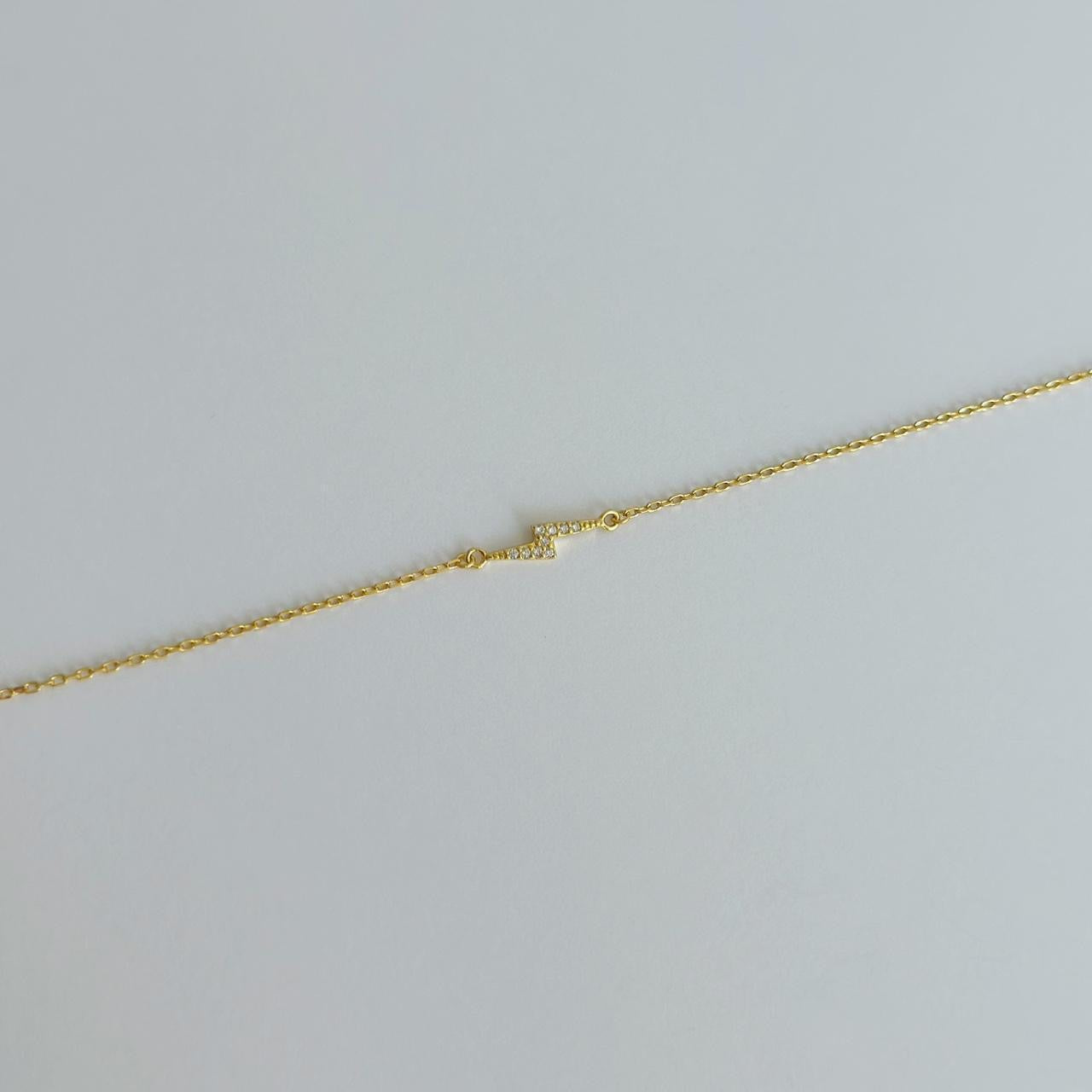 Gold pave thunder bracelet