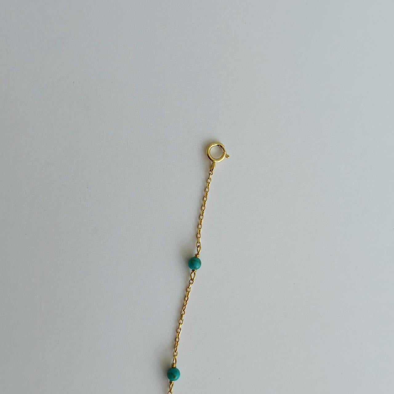 Gold turquoise bead bracelet