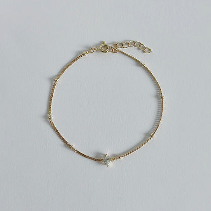 Gold diamond gem bracelet