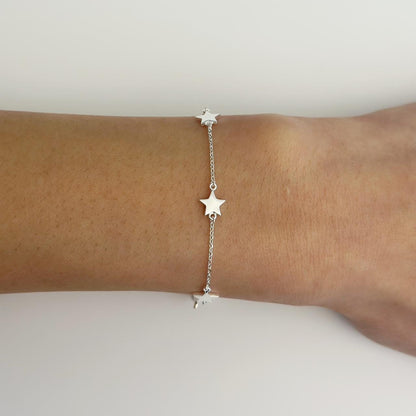 Silver star bracelet