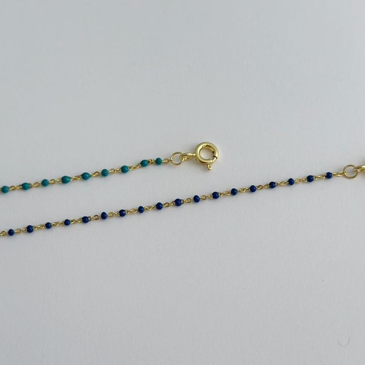 Gold pave evil eye turquoise enamel bracelet