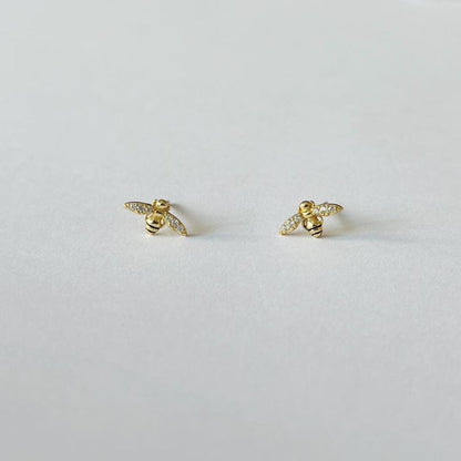 Gold bumble bee earrings