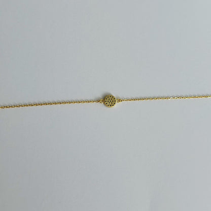 Gold pave evil eye bracelet