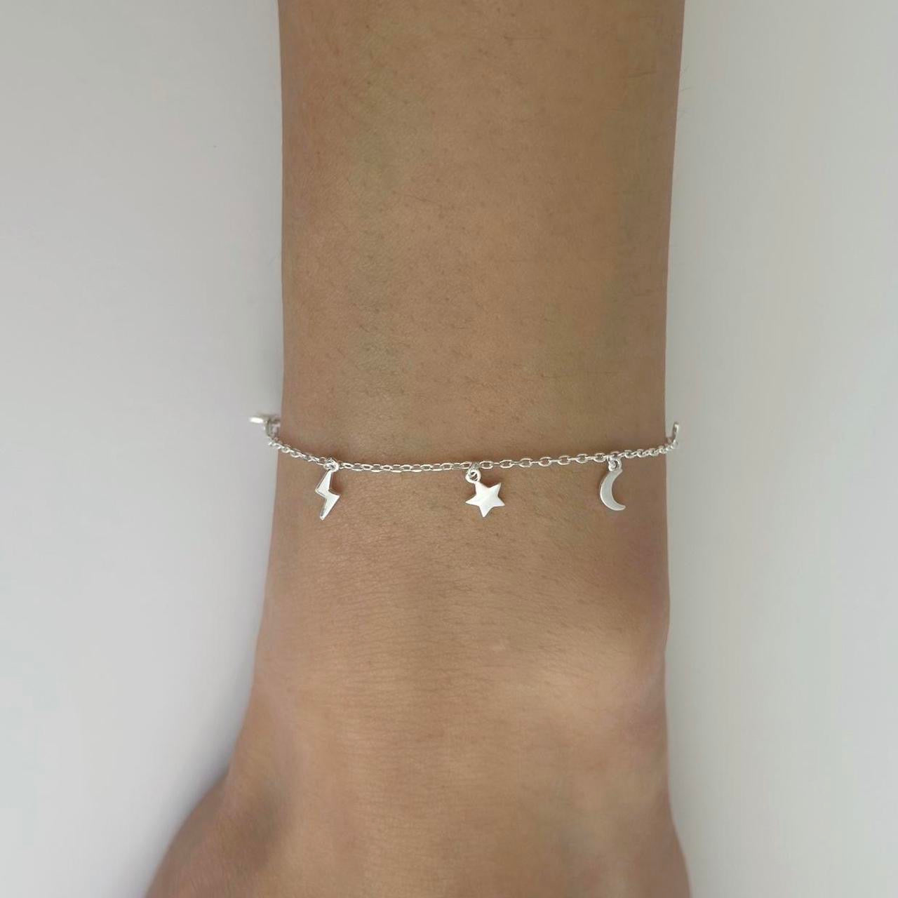 Silver night charm bracelet