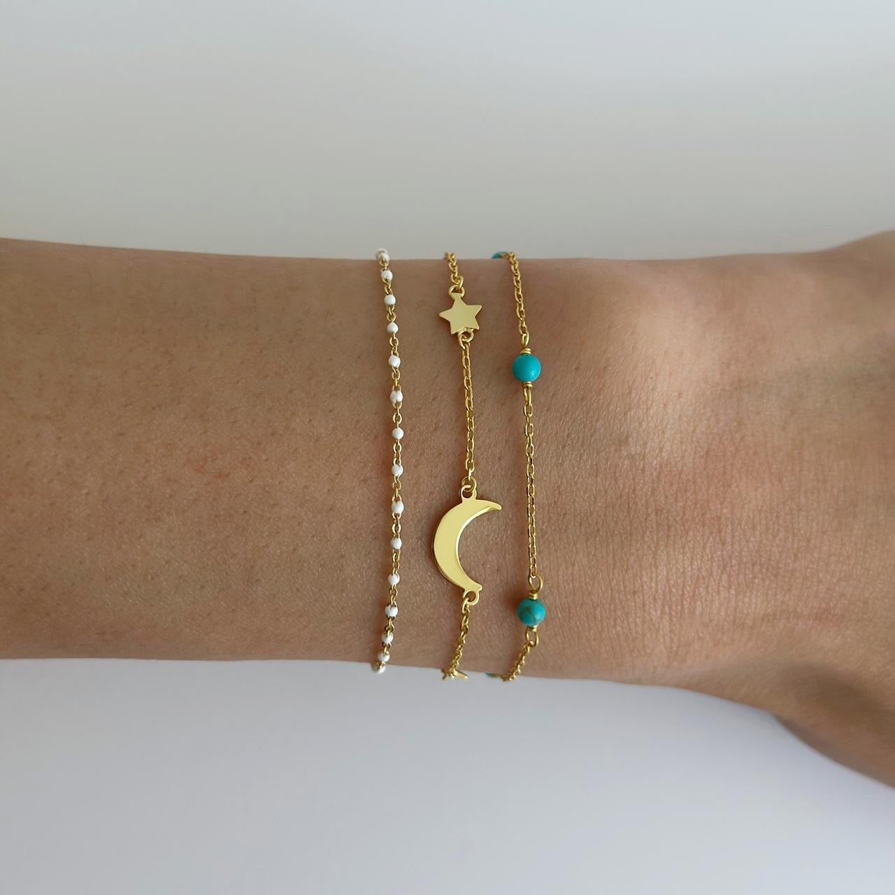 Gold turquoise bead bracelet