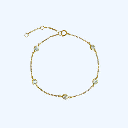 Gold gem stone bracelet