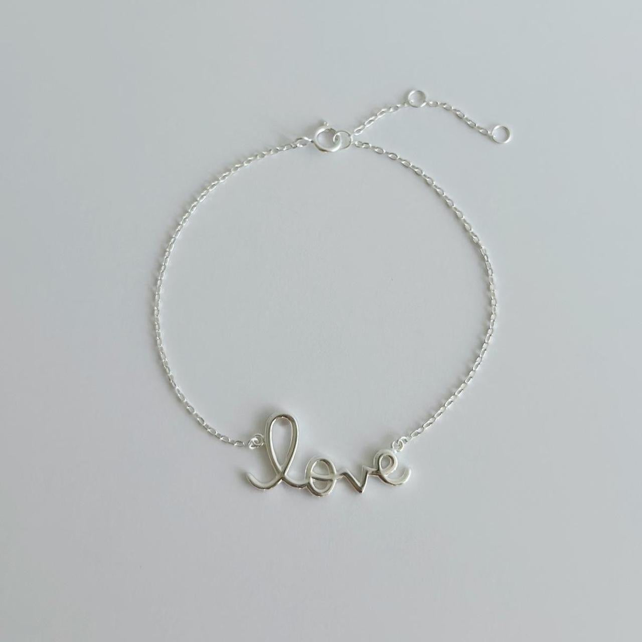 Silver love bracelet