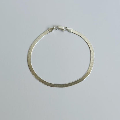 Silver herringbone bracelet