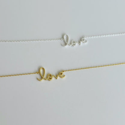 Silver love bracelet