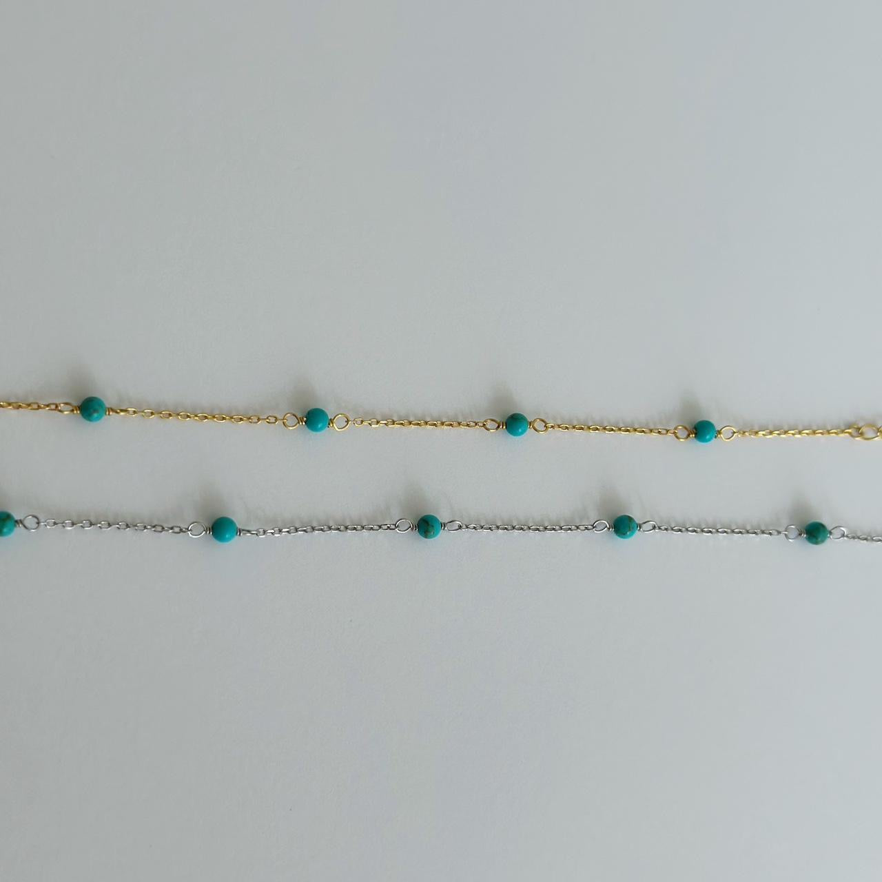 Gold turquoise bead bracelet