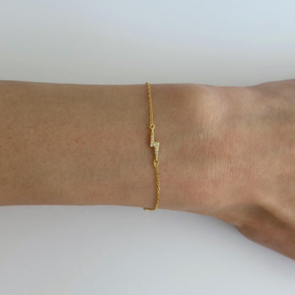 Gold pave thunder bracelet