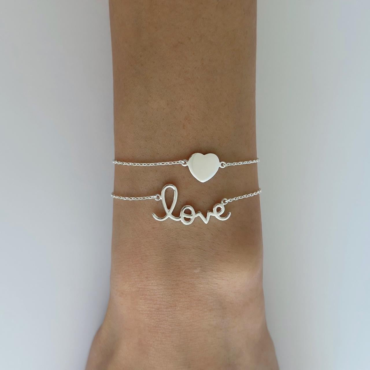 Silver love bracelet