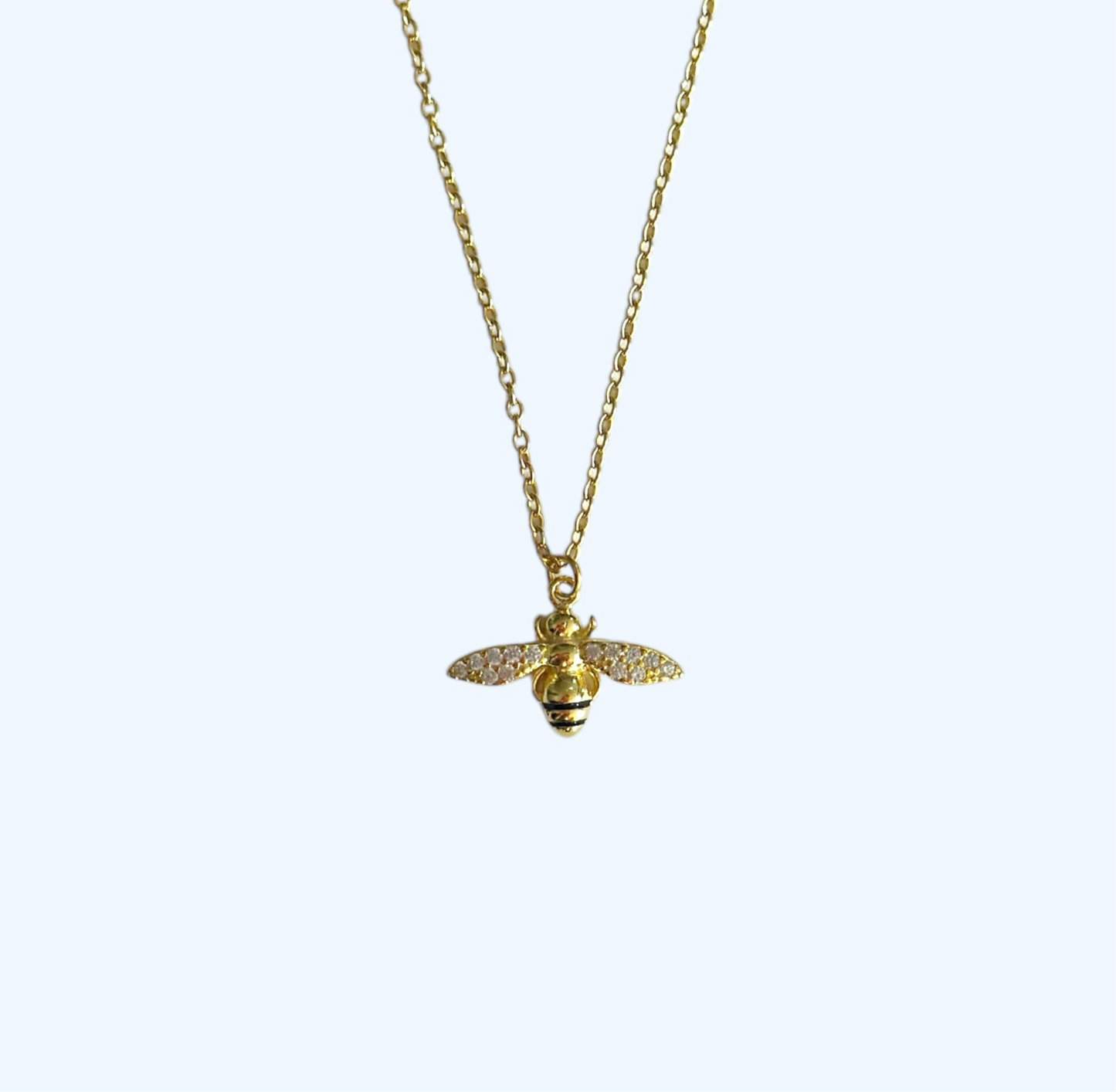 Gold bumble bee necklace