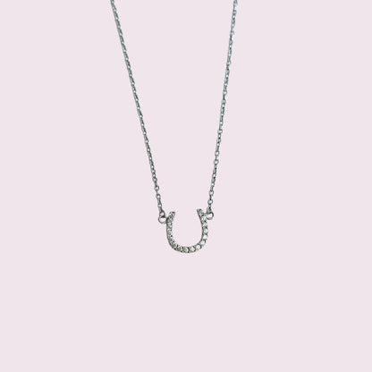 Silver horse shoe necklace