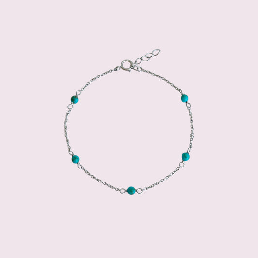 Silver turquoise bead bracelet