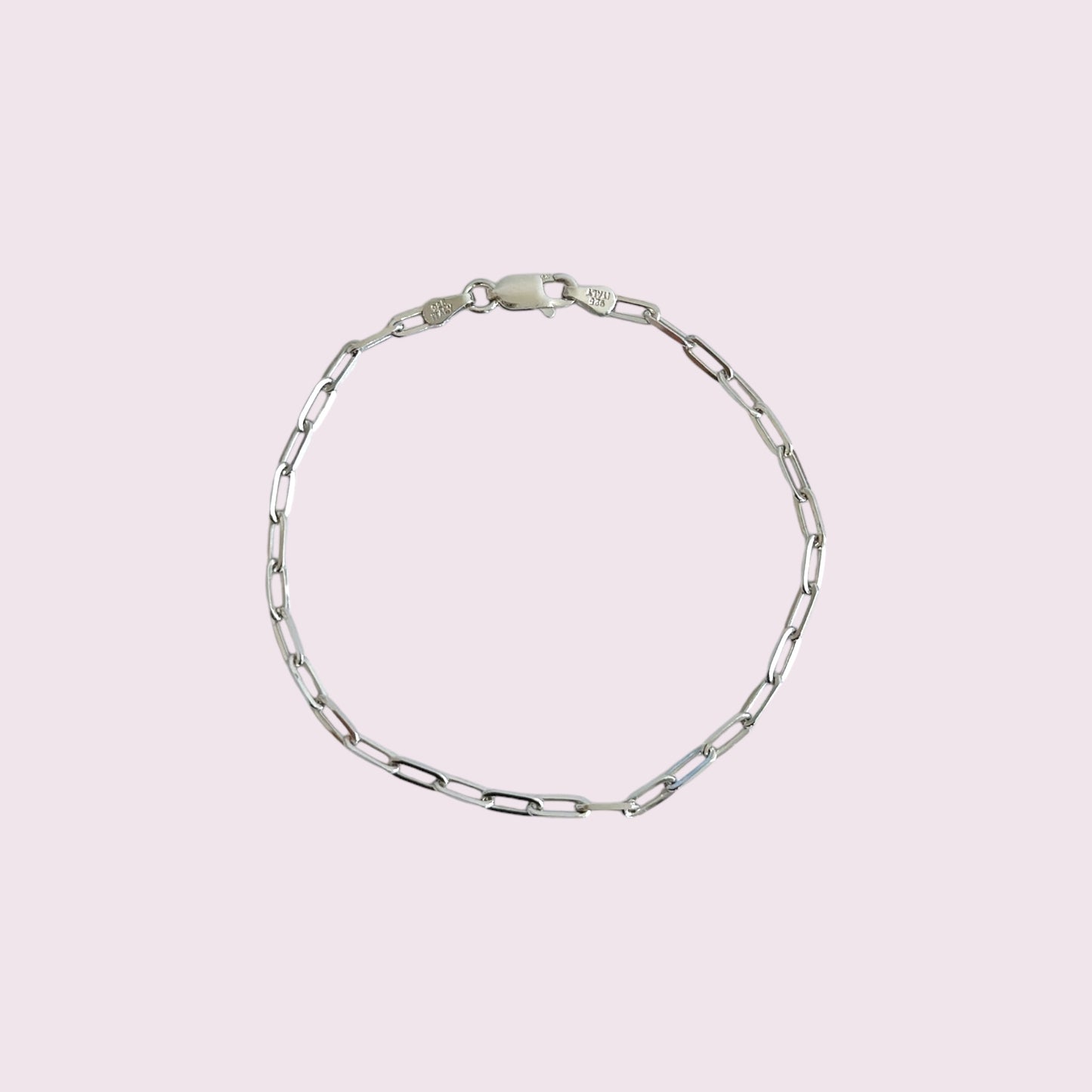 Silver paperclip bracelet