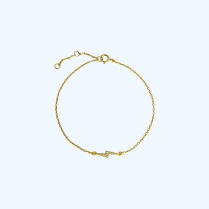 Gold pave thunder bracelet