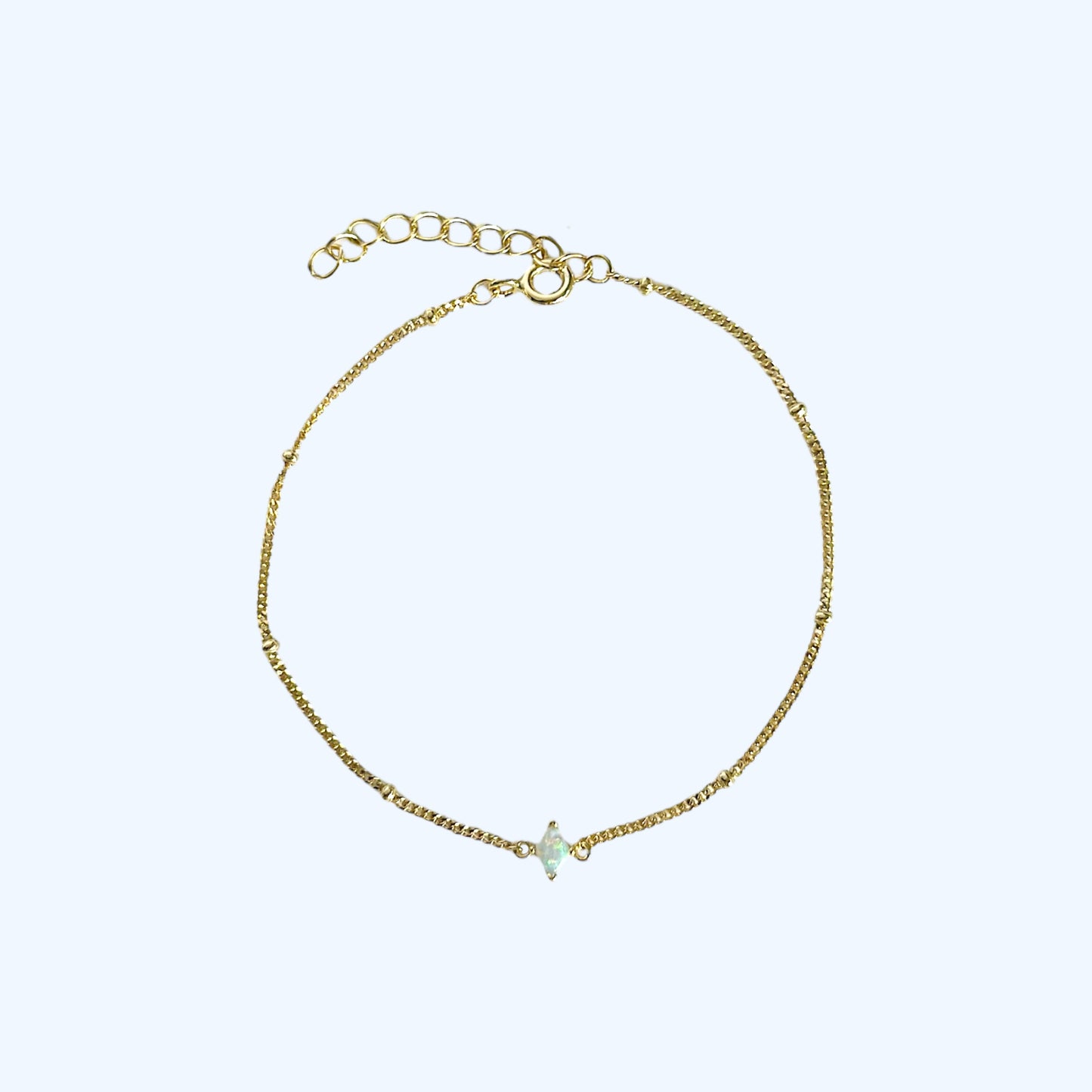 Gold diamond opal bracelet