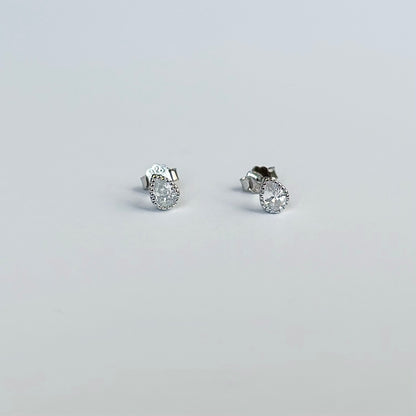 Silver teardrop stud earrings