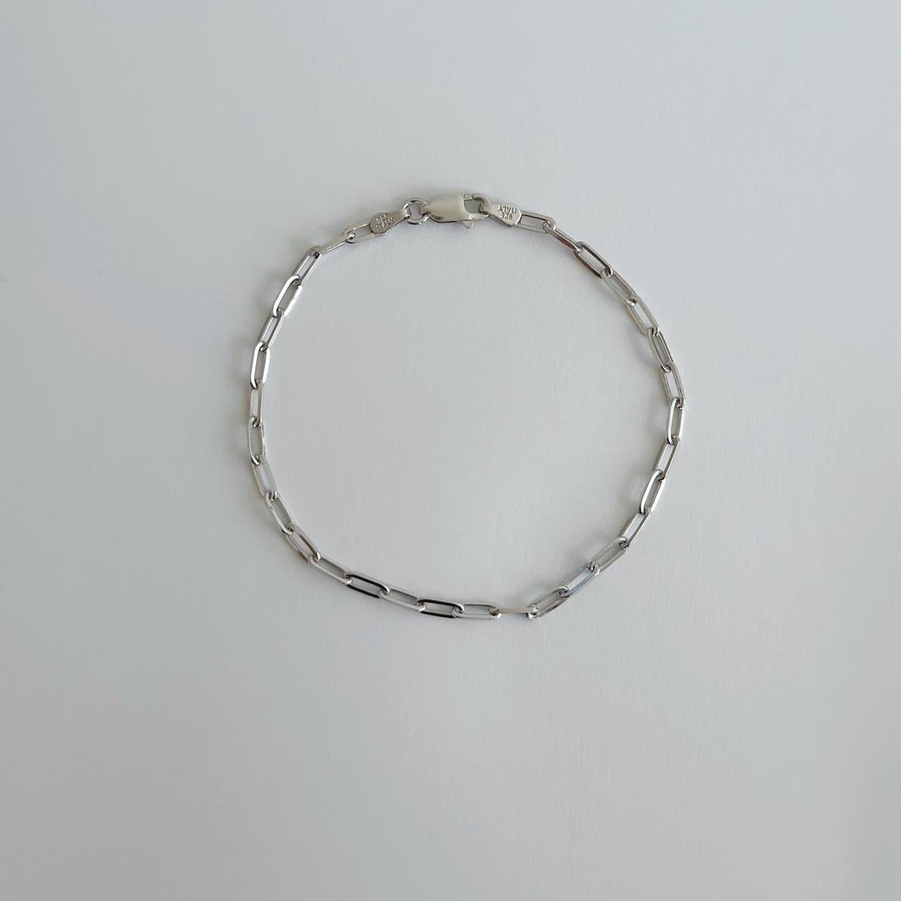 Silver paperclip bracelet