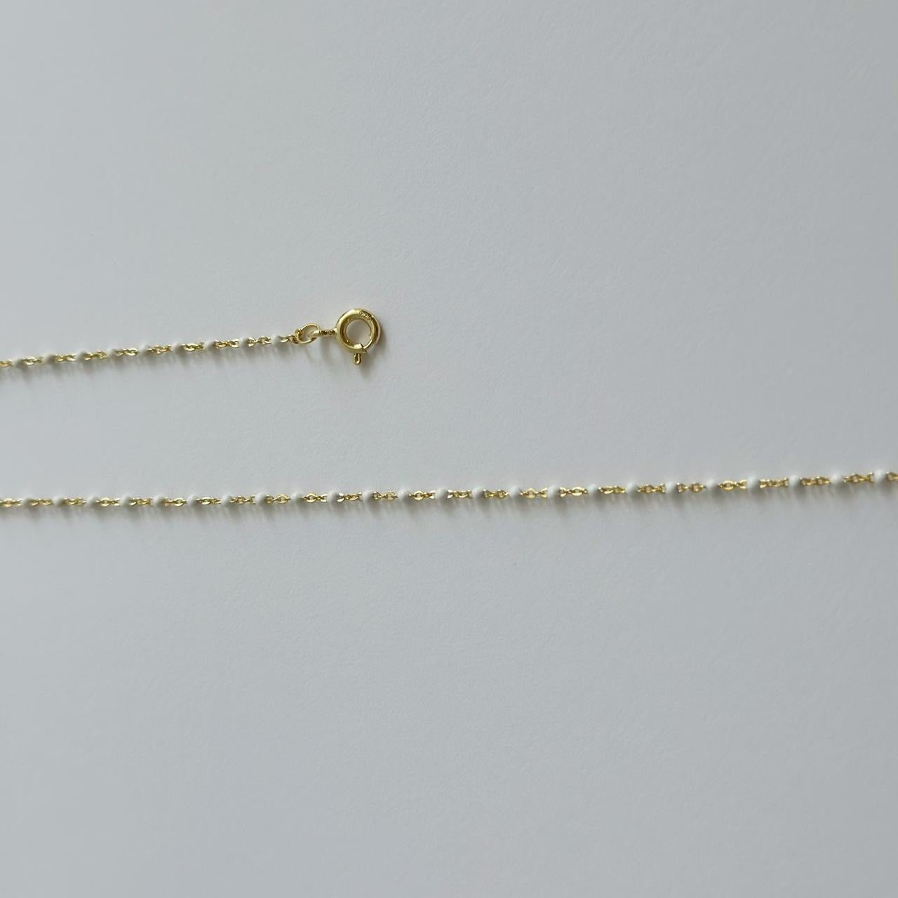 Dainty enamel chain necklace