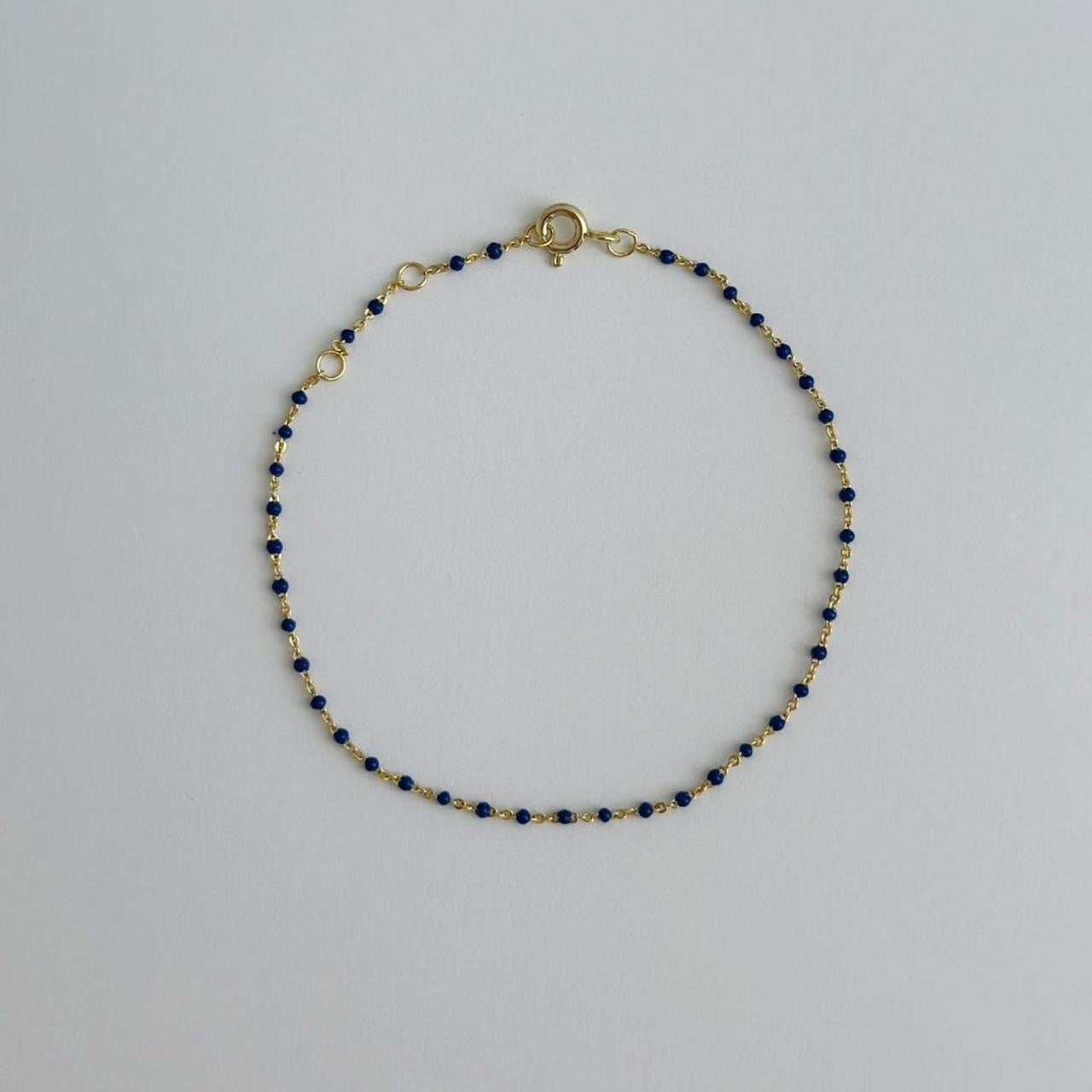 Dainty enamel bead bracelet