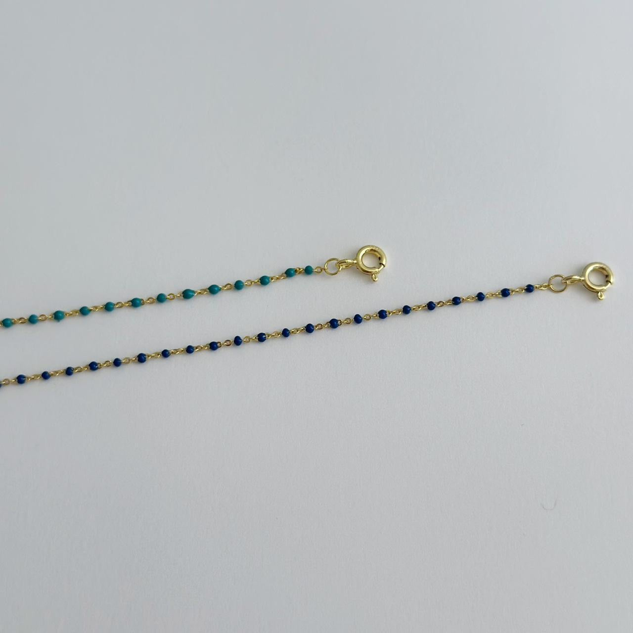 Dainty enamel bead bracelet