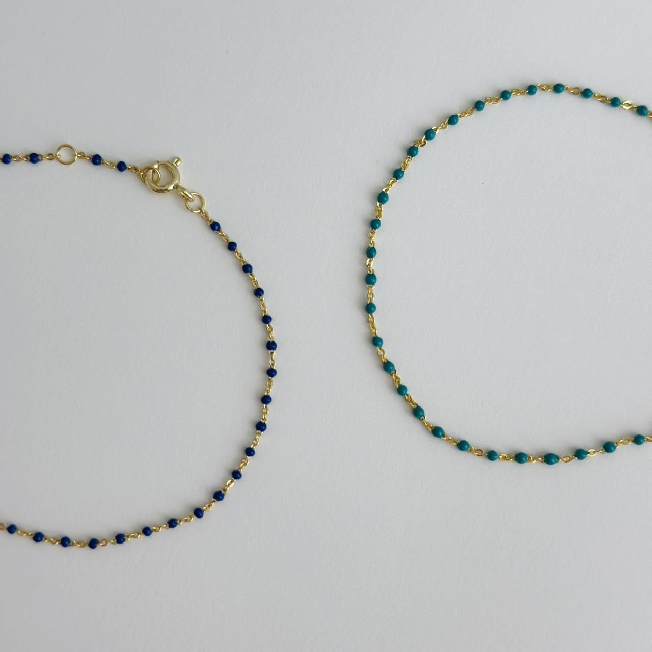 Dainty enamel bead bracelet