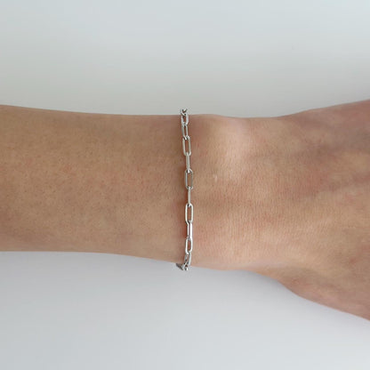 Silver paperclip bracelet