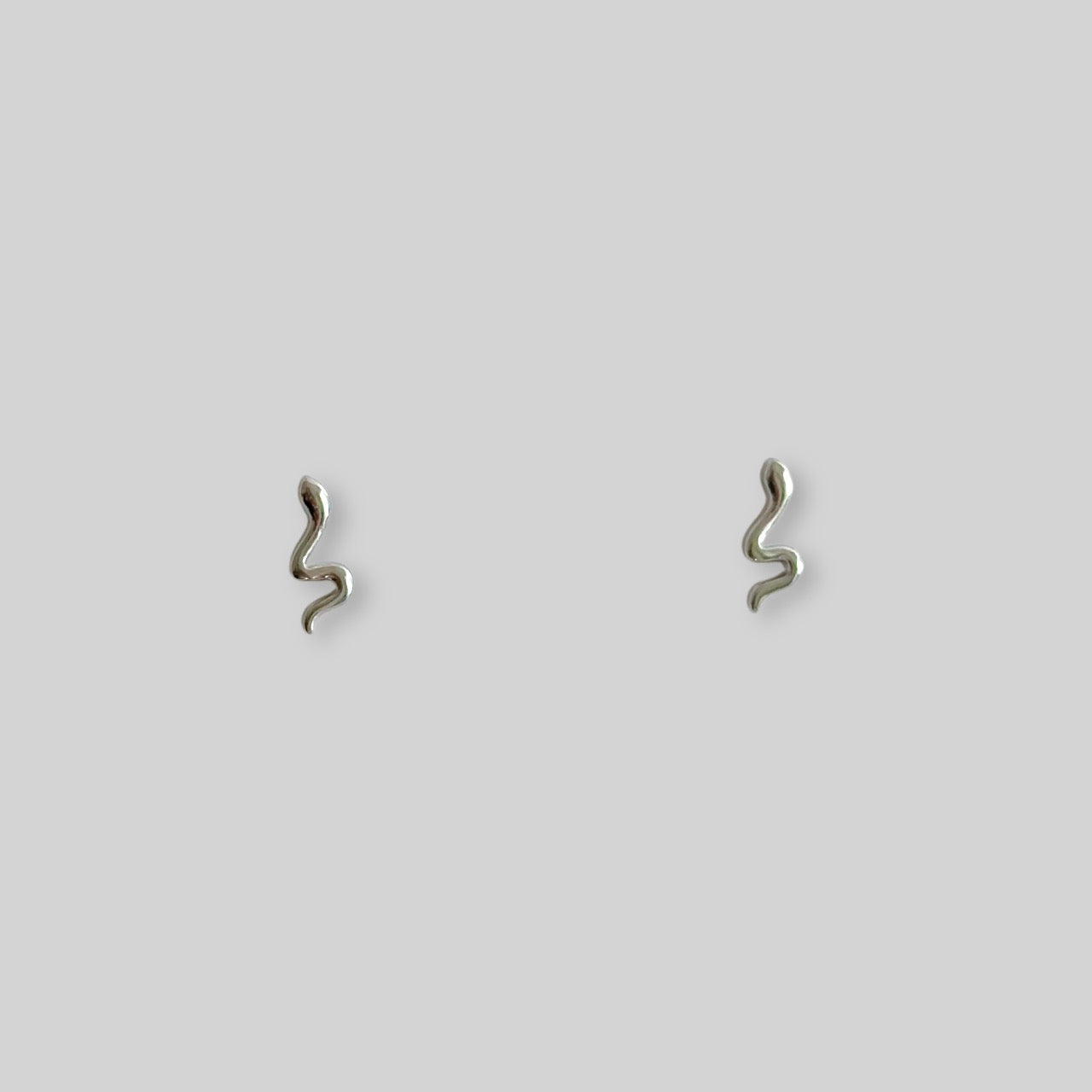 Silver snake stud earrings