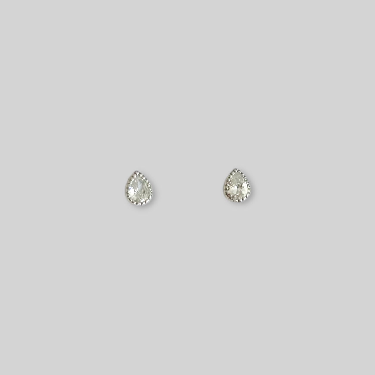 Silver teardrop stud earrings