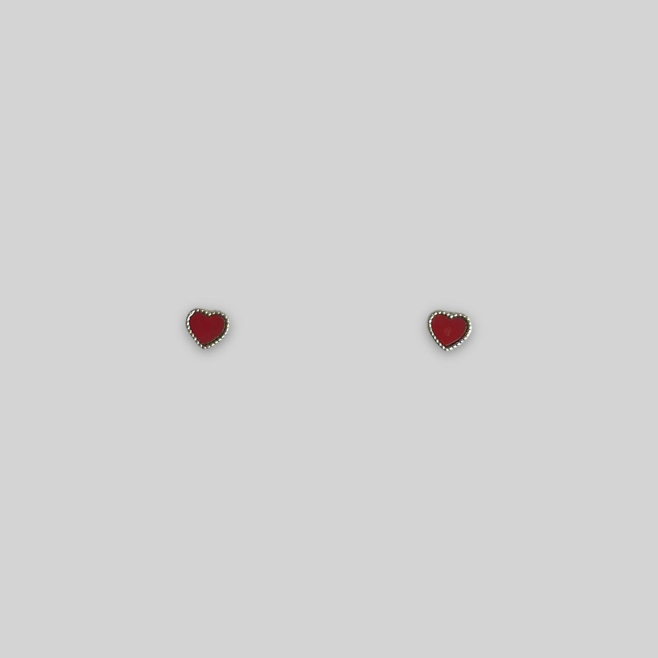 Silver heart stud earrings