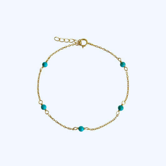 Gold turquoise bead bracelet