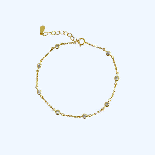 Gold dainty stone bracelet